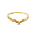 wholesale 10K Gold New Irregular Wave Fence Bar Plain Gold Ring Women's Fashion-0-4