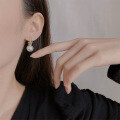 wholesale Metal minimalist zircon earrings with pearl studs for women,-0-3