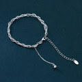 wholesale S925 Silver Korean-style Elegant Minimalist Chain Beaded Bracelet for Women, Vintage Fringe Hand Accessory S4634-0-0