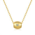 14K Gold Plated 925 Silver Moissanite Pendant Necklace for Women-0-3
