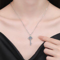 S925 Sterling Silver Moissanite Cross-Border Necklace, 1ct Twilight Key Pendant Wholesale-0-2