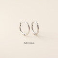 wholesale S925 Sterling Silver Minimalist Korean Plain Circle Round Ear Studs Light Surface Multiple Sizes Stackable Ear Hoops-0-15