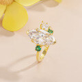 wholesale Gold, S925 Sterling Silver with Marquise Cut Moissanite 3 Carat Niche Ring, Certificate Included-0-0