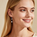 Sterling Silver Vintage Elegant Women's Pearl Earrings with French Luxury Tassels-0-2