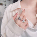 wholesale S925 sterling silver retro Chinese-style cute 3D lucky cat ethnic auspicious open ring-0-3