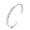 wholesale Silver Metal Retro Aged Craft Ancient Style Six-Character Mantra Simple Adjustable Open Bangle for Women-0-6