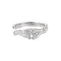 wholesale S925 Sterling Silver 1080 Small Niche Personality Matching Rings for Women, Ethereal and Luxe Advanced Hollow-Out Diamond-Inlaid Design-0-5