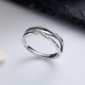 wholesale Sterling Silver Trendy 925 Cross English Ring for Women, Creative Minimalist Style Elegant Index Finger Jewelry-0-0