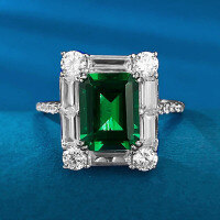 wholesale High-Carbon Diamond ZHUO Zhifang New Rectangular 2-Carat Simulated Emerald 7*9 Ultra-Sparkling-R580 Green Diamond No. 5