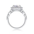 wholesale 925 Silver Moissanite Ring with Foreign Design, Ins Trend, Exaggerated High-End Feel, Non-Fading, Niche Design for Women-0-4