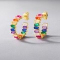 wholesale S925 Sterling Silver Rainbow Ear Hoop Women's。-0-1