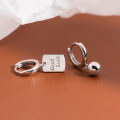 wholesale S925 Sterling Silver Asymmetrical Bead Character Charm Ins-style Designed Ear Clips M03332-0-4