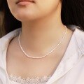 wholesale 925 Silver Freshwater Pearl Short Necklace Minimalist Fashion Elegant Rice Pearl Accessory Choker Chain Korean Style Collarbone Chain-0-3
