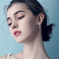S925 Sterling Silver Flower Moissanite Earrings for Women-0-0