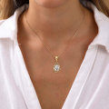 Metal Pendant Necklace with D Color Moissanite, Waterdrop Hollow Design-0-2