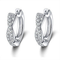 925 Sterling Silver Women's New Earrings with Moissanite, Retro。-Inlaid with moissanite  925 silver