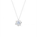 wholesale S925 Sterling Silver Cosmic Planet Moonstone Necklace for Women, Minimalist Blue Galaxy Luxury Style Surrounding Star Collarbone Chain-0-4