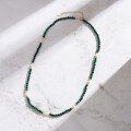 wholesale S925 Sterling Silver Natural Freshwater Pearl Malachite Bead Choker Necklace for Women with a High-End Feel-0-2