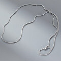 wholesale S925 Sterling Silver 1mm Octagonal Snake Chain Single Necklace Fashion Long Pendant Necklace Accessory Y00855-0-4