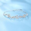 wholesale 925 Sterling Silver Wisteria Flower Bracelet for Women, Summer Luxury Diamond-Accented Small High-End Hand Jewelry, Couple's Gift for Girlfriend-0-27