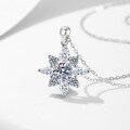 Sterling Silver D Color Moissanite 1 Carat Star Necklace Pendant-0-0
