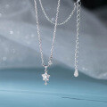 wholesale S925 Sterling Silver Fresh and Sweet Ins Style Small and Unique Design Personality Full Diamond Five-Pointed Star Necklace Y01854-0-0