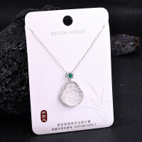 S925 Sterling Silver High-Ice White Chalcedony Maitreya Buddha Pendant Necklace-S925 Sterling Silver + White Chalcedony AC-4262S 925 Silver