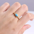 wholesale S925 Silver Gold-Plated Vintage-Inspired Synthetic Turquoise Gemstone Ring for Women, Trendy in 2024-0-4