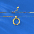 wholesale S925 Silver Gold-Plated Green Diamond Qiankun Circle Necklace with Ancient Craftsmanship and Exquisite Retro Texture for Cross-Border-0-3