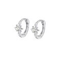 wholesale S925 Sterling Silver Cross-Border Hit Circle Micro-Paved Zircon Star Ear Clasp, Stylish and Minimalist Elegant Earrings for Women-0-4