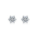 wholesale 9/10/14/18k Gold, Rose Gold, White Gold, Yellow Gold Classic Minimalist Six-Prong 05ct Moissanite Stud Earrings-0-2