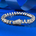 wholesale S925 Sterling Silver Full Diamond Light Luxury Coiled Telephone Line Bracelet, Fashionable and High-end Sense for Discerning Women, Mu Jing Jewelry New Collection-0-5