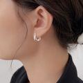 wholesale S925 Sterling Silver French-style Minimalist Hoop Earrings for Women, Korean Dongdaemun Spring Summer New Arrival Small Design Earrings-0-4
