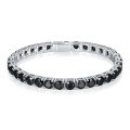 wholesale 925 Silver Hip Hop Style Classic Four-Prong 30-Point 50-Point 1-Carat Full Circle Black Moissanite Tennis Bracelet with Diamond Tester-0-0