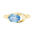 wholesale 10K Gold Japanese Star Same Style Light Luxury Niche London Blue Topaz Ring Gift for Women with a Sense of Sophistication-0-4