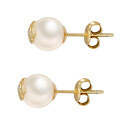 wholesale S925 silver plated 14k gold French vintage minimalist luxury pearl/black onyx earrings-0-1