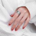 wholesale S925 Sterling Silver Retro Matte Vintage Style Pattern with Auspicious Meaning Trendy Unisex Open Adjustable Ring-0-3