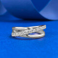 wholesale S925 silver three-circle intertwined ring with luxurious and fashionable design, same as Xiaohongshu style-0-5