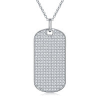 wholesale Sterling SilverHip Hop Style Full Diamond D Color VVS Moissanite Necklace Passes Diamond Tester Instantly Oval Pendant Men's Streetwear Accessory-White gold (including O-shaped chain 45cm)  925 silver (2.19ct)