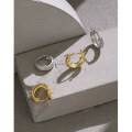 wholesale S925 Sterling Silver 1902 Korean Version Ins Small and Minimalist Design Geometric Circle Woven Texture Ear Clips for Women-0-1