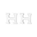 wholesale S925 Sterling Silver Korean Style Minimalist Ins Letter H Simple Versatile Trendy Korean Fashion Personality Stud Earrings for Women-0-4