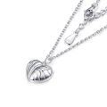 wholesale S925 Sterling Silver Cross-border Heart Necklace for Women, Light Luxury European and American Jewelry, Pendant Necklace with Design Sense-0-4
