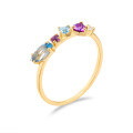 wholesale S925 Silver Light Luxury Natural Gemstone Topaz Crystal Candy Ring for Women, Dunli Jewelry Wholesale Spring-0-4