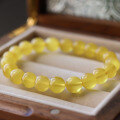 wholesale Metal material first: Natural raw ore chicken oil yellow amber bracelet, gold-twisted amber, honey amber bracelet, more honey without impurities or cracks, factory wholesale-0-3