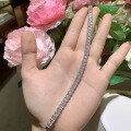 wholesale 18k Gold Plated S925 Silver Full 4mm Princess Cut Moissanite Luxurious Tennis Bracelet-0-2