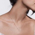 wholesale S925 silver plated with 18k gold, Amazon best-selling V-shaped necklace with minimalist and versatile moissanite design-0-6