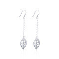 wholesale S925 Sterling Silver Leaf Long Drop Earrings for Women, Trendy and Elegant Silver Jewelry Wholesale-0-3