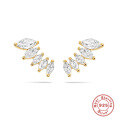 wholesale S925 Sterling Silver Marquise Diamond Floral Petal Stud Earrings,-0-5