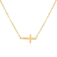 wholesale 925 Sterling Silver Minimalist Niche Ins Style Women's Plain Cross Pendant Necklace Hot Cross-Border Collectible Jewelry-Platinum 925 silver