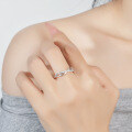 S925 Silver Moissanite Branch Asymmetric Wedding Ring, 1 Carat, Cross-Border Supply-0-1